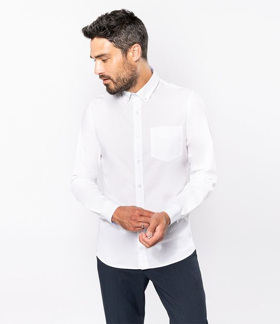 Kariban Long Sleeve Washed Poplin Shirt