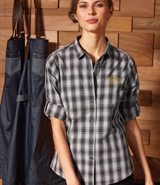 Premier Ladies Mulligan Check Long Sleeve Shirt