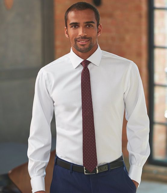 Brook Taverner Prato Long Sleeve Herringbone Shirt